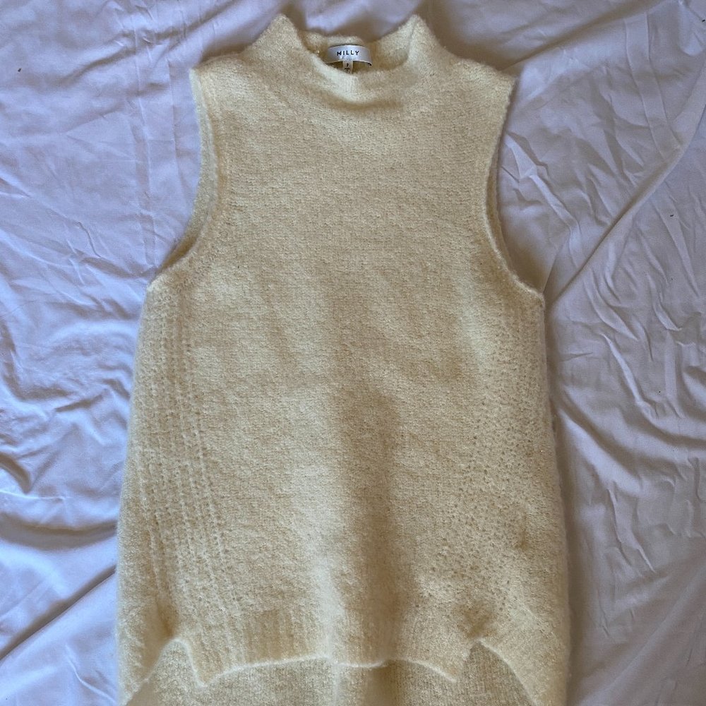 Milly 'Cloud' Cashmere Sleeveless Pullover P/XS
